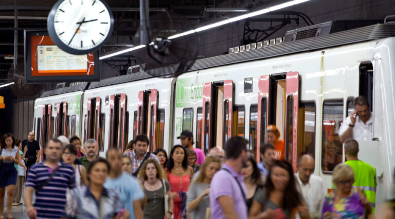 Apeadero del metro de Barcelona.